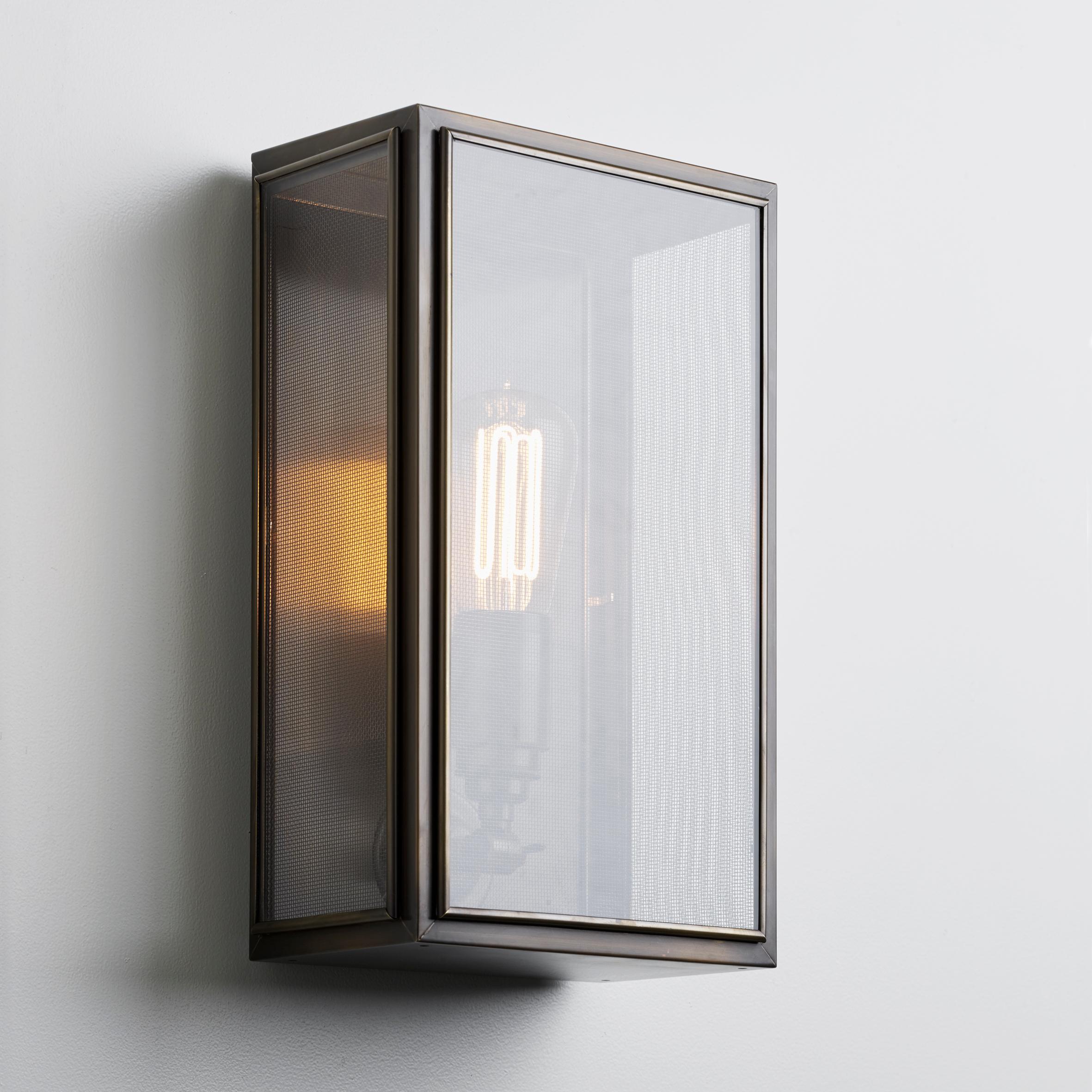 Modern Tekna Essex Gauze-C Wall Light with Dark Bronze Finish and Clear Glass For Sale