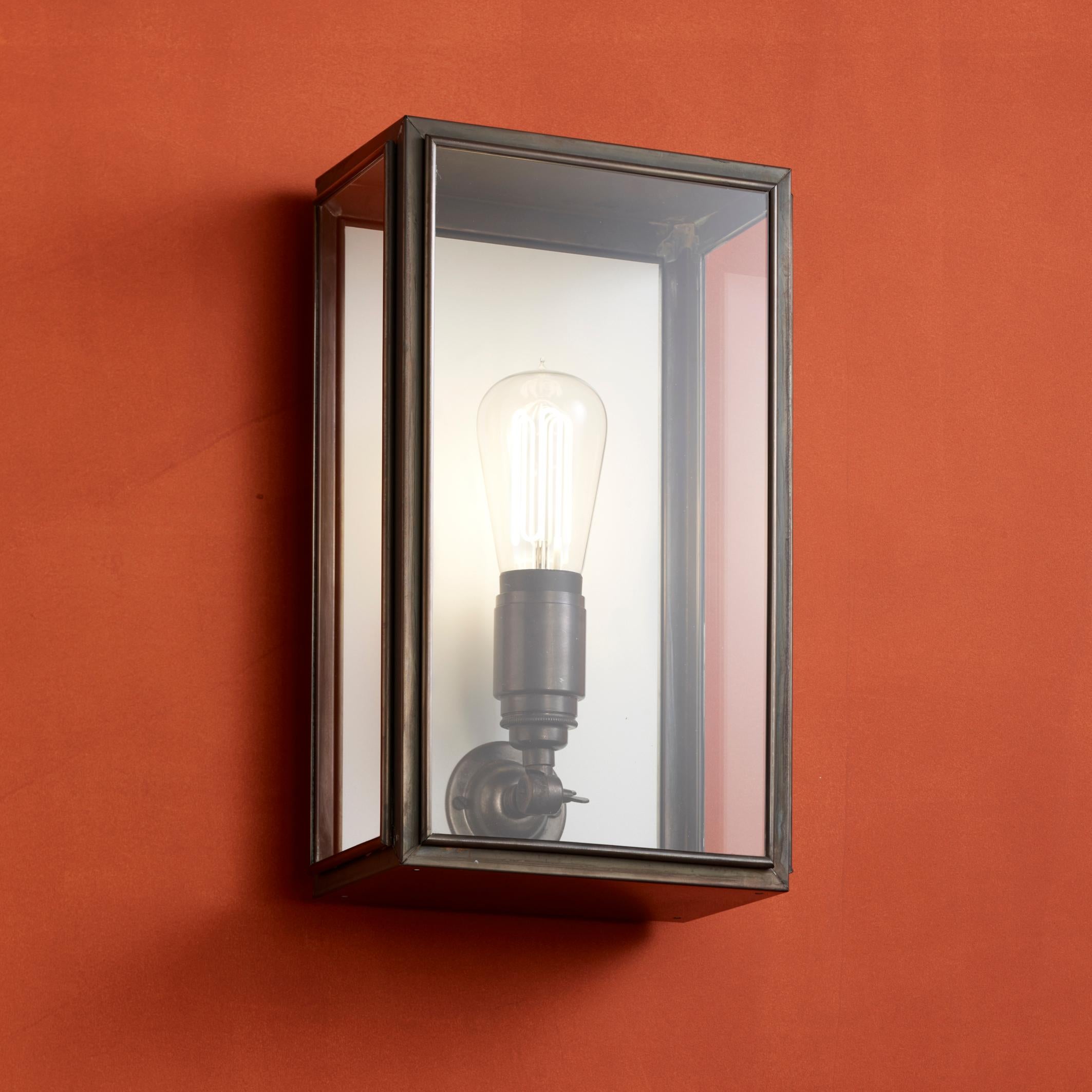 Belgian Tekna Essex Original-C Wall Light with Dark Bronze Finish and With Clear Glass For Sale