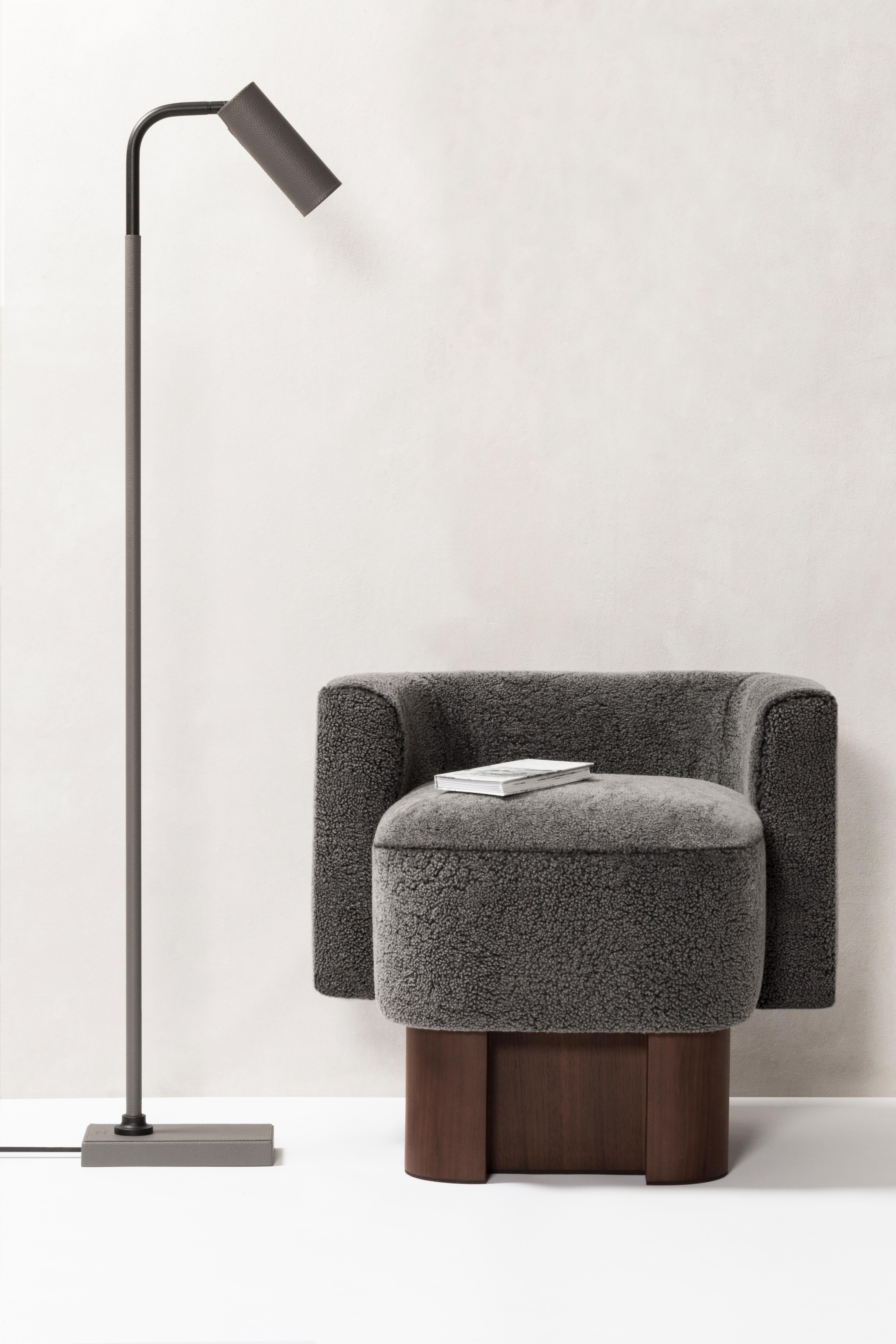 Plaqué Lampe de lecture Tekna Gio Bagnara Marquesse avec finition mate et gris clair en vente