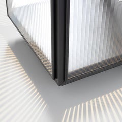 Tekna Ilford Floor Light with Dark Bronze Finish and Ribbed Glass