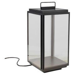 Tekna Ilford Floor Light with Dark Bronze Finish and Ribbed Glass