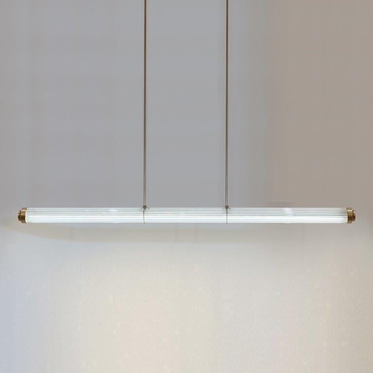 Modern Tekna Kembleford LED Pendant in Sateen Brass Finish For Sale