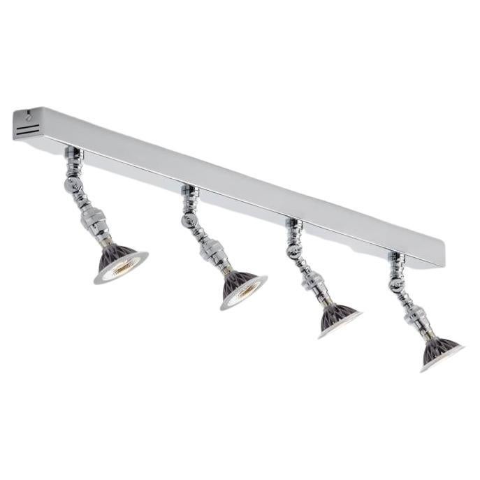 Tekna Lilley Rail LED 600mm Leuchte mit vier Spot Lights in poliertem Chrom