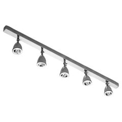 Tekna Lilley Shaded Rail LED 1200mm Light with Five Spot Lights, Polished Chrome