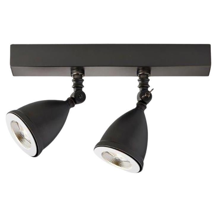 Tekna Lilley Riel Sombreado LED 300mm Luz con Dos Focos en Bronce Oscuro