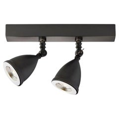Tekna Lilley Shaded Rail LED 300mm Light with Two Spot Lights in Dark Bronze