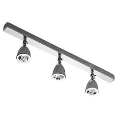 Tekna Lilley Shaded Rail LED 600mm Light with Three Spot Lights, Polished Chrome