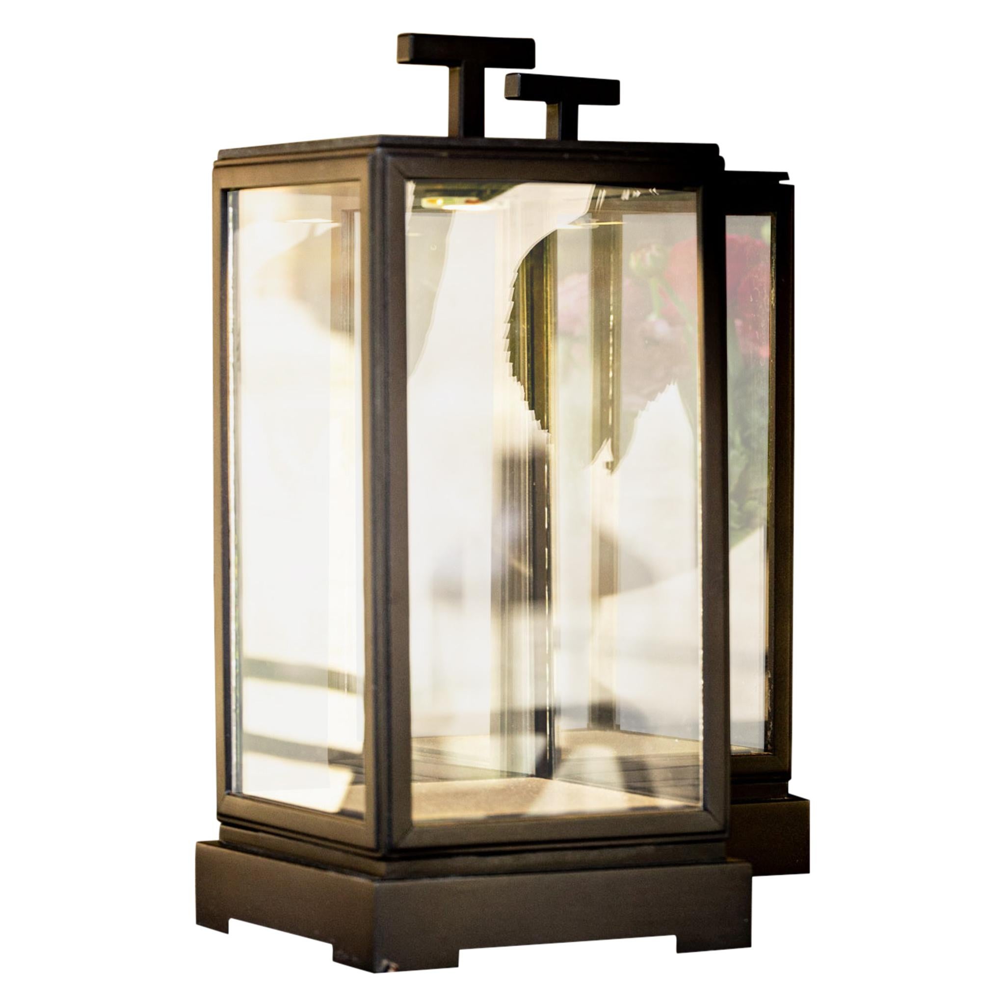 Tekna Minor Rechargeable Table Lamp with Black Painted Brass and Clear Glass