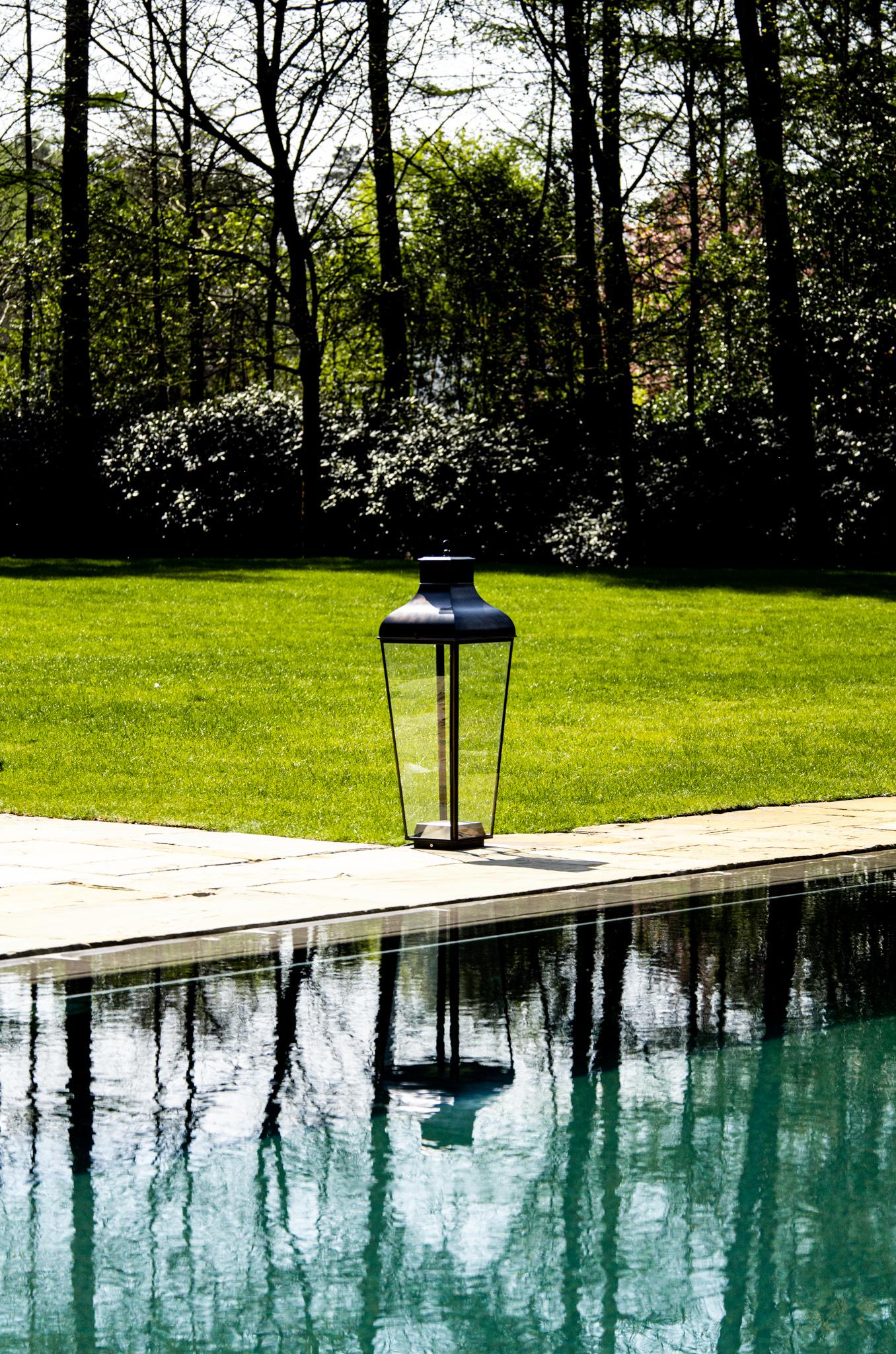 Tekna Montrose Floor Lantern with Dark Bronze Finish and Clear Glass For Sale 1