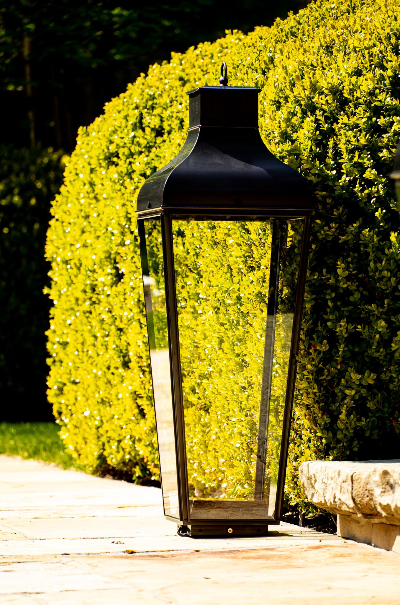 Tekna Montrose Floor Lantern with Dark Bronze Finish and Clear Glass For Sale 5
