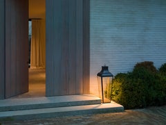Tekna Montrose Floor Lantern with Dark Bronze Finish and Clear Glass
