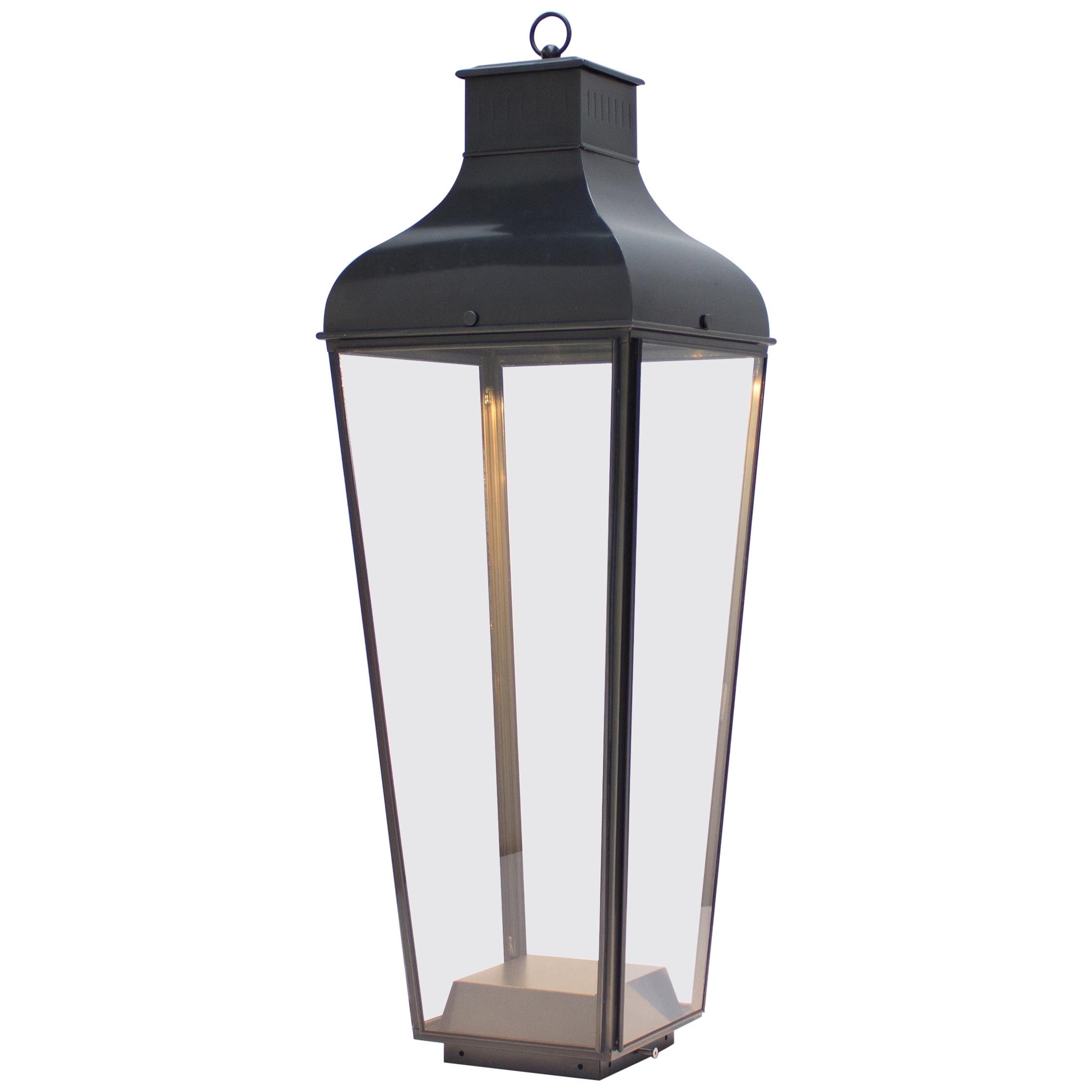 Tekna Montrose Floor Lantern with Dark Bronze Finish and Clear Glass For Sale
