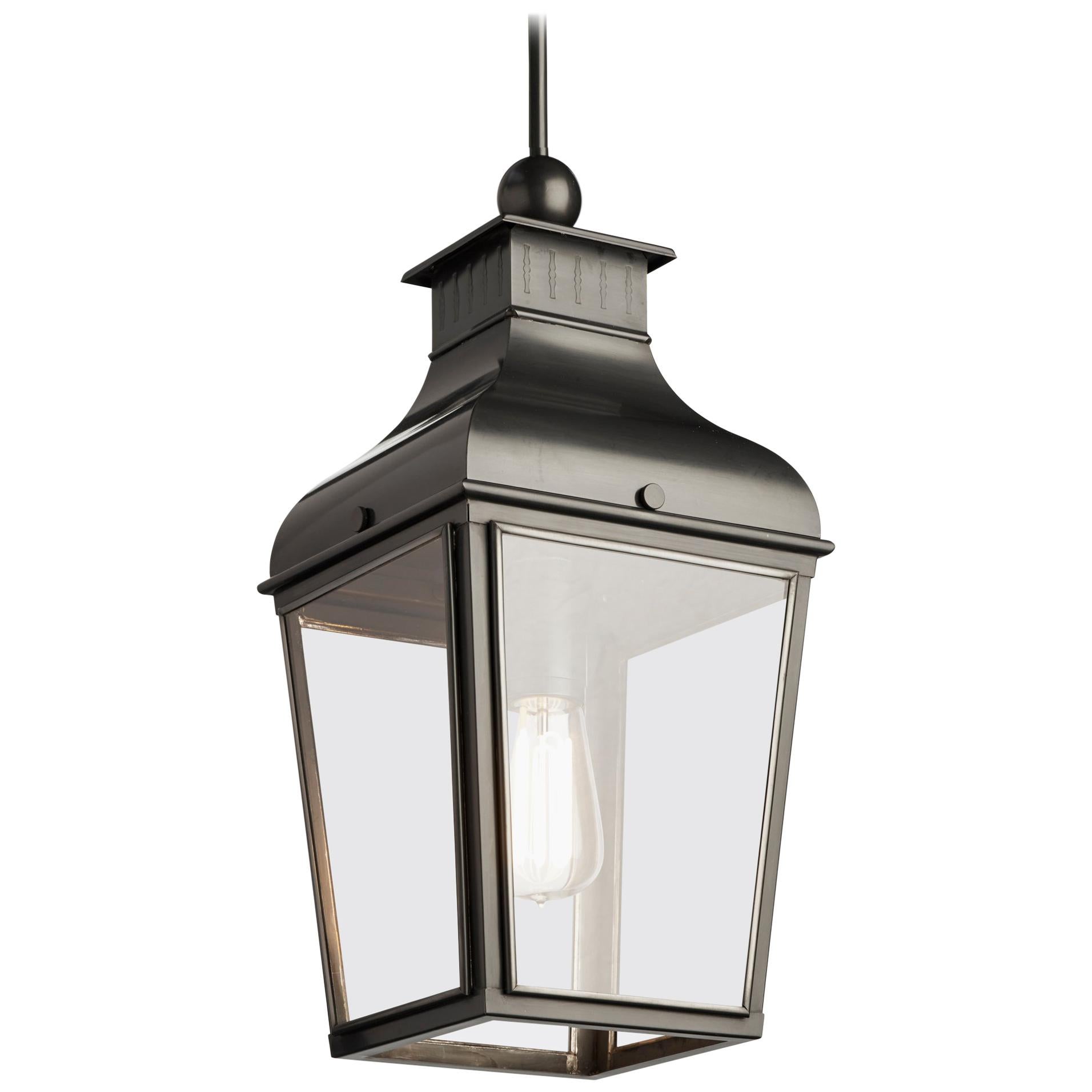 Tekna Montrose - Lampe à suspension petite taille avec finition en bronze foncé et verre transparent en vente