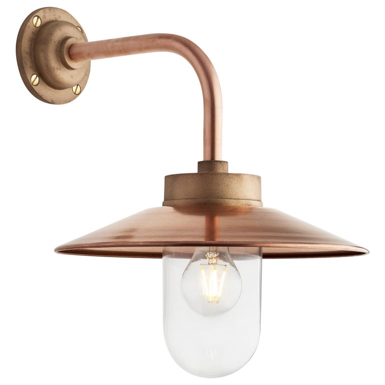 Tekna Quay 90° Wall Light with Copper Finish and Clear Glass For Sale