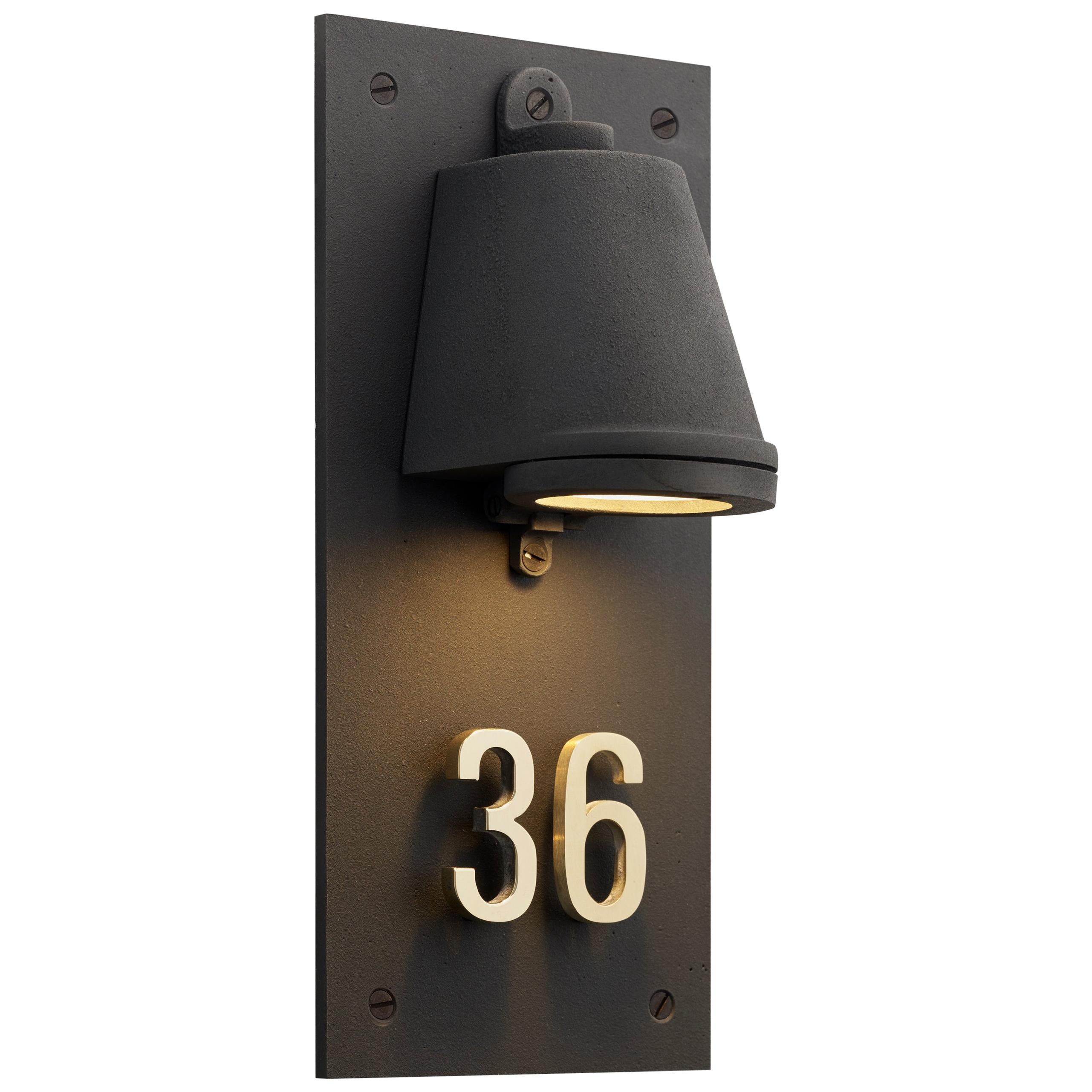 Tekna Spreaderlight 230V LED Rough Dark Bronze Wall Light with House Number