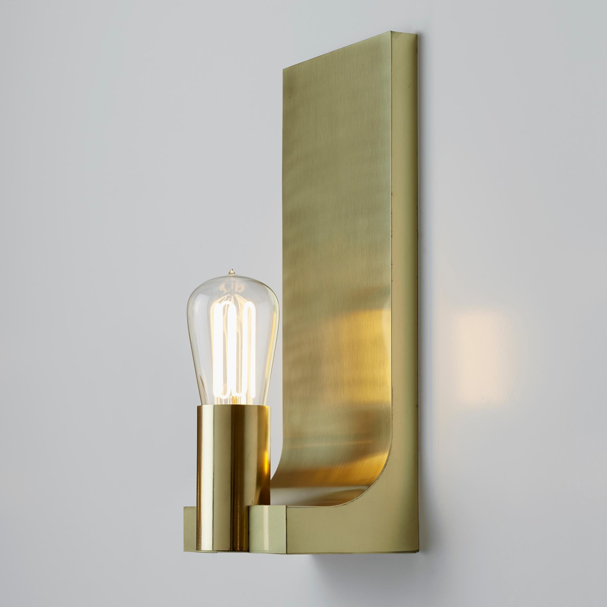 Modern Tekna Walcott Wall Light with Sateen Brass Finish For Sale