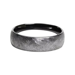 Tekro : Slight Dome Distressed Tantalum Comfort Fit Wedding Band
