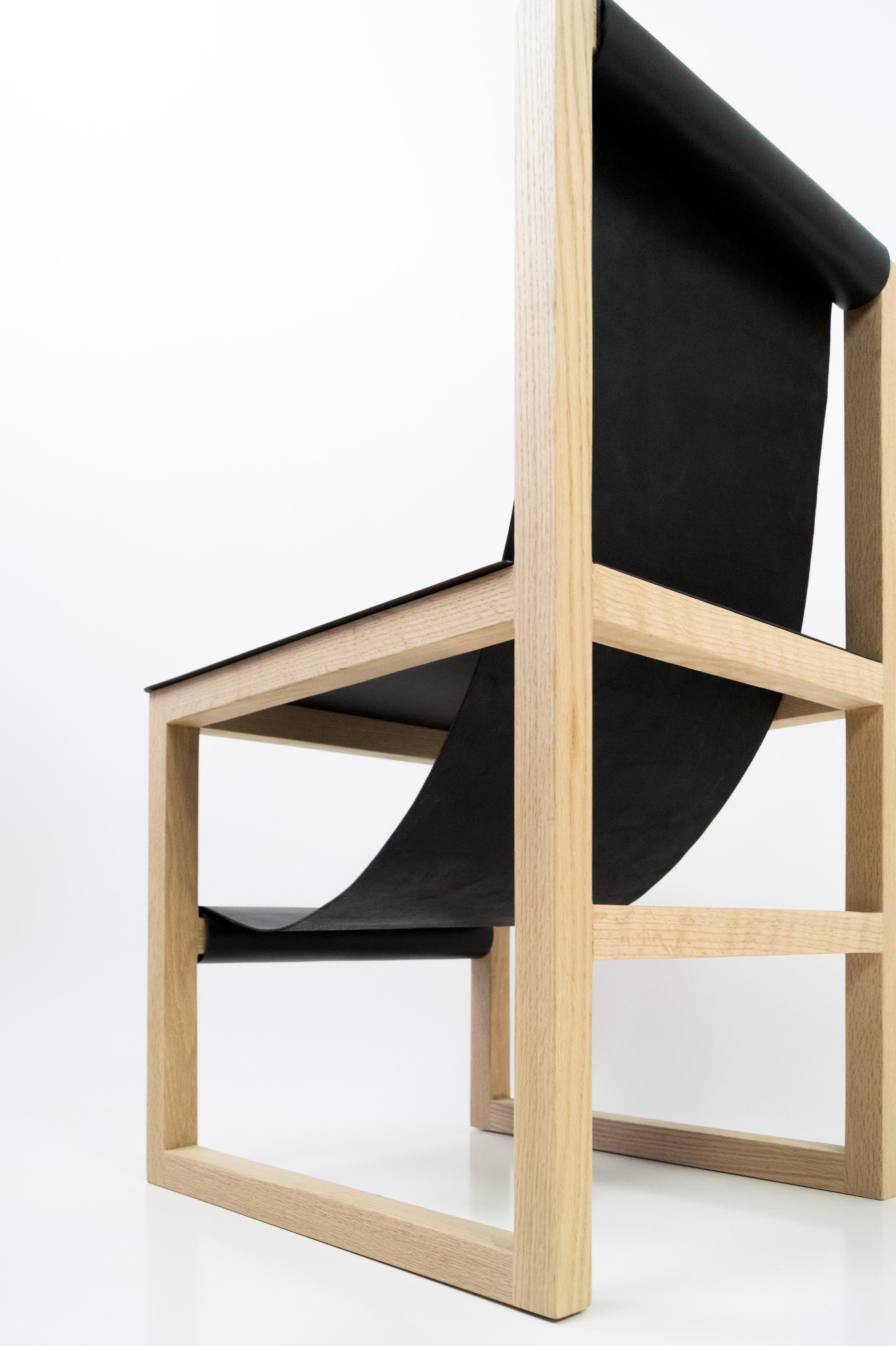 North American Tekton Chair in Oak and Italian Leather by Birnam Wood Studio