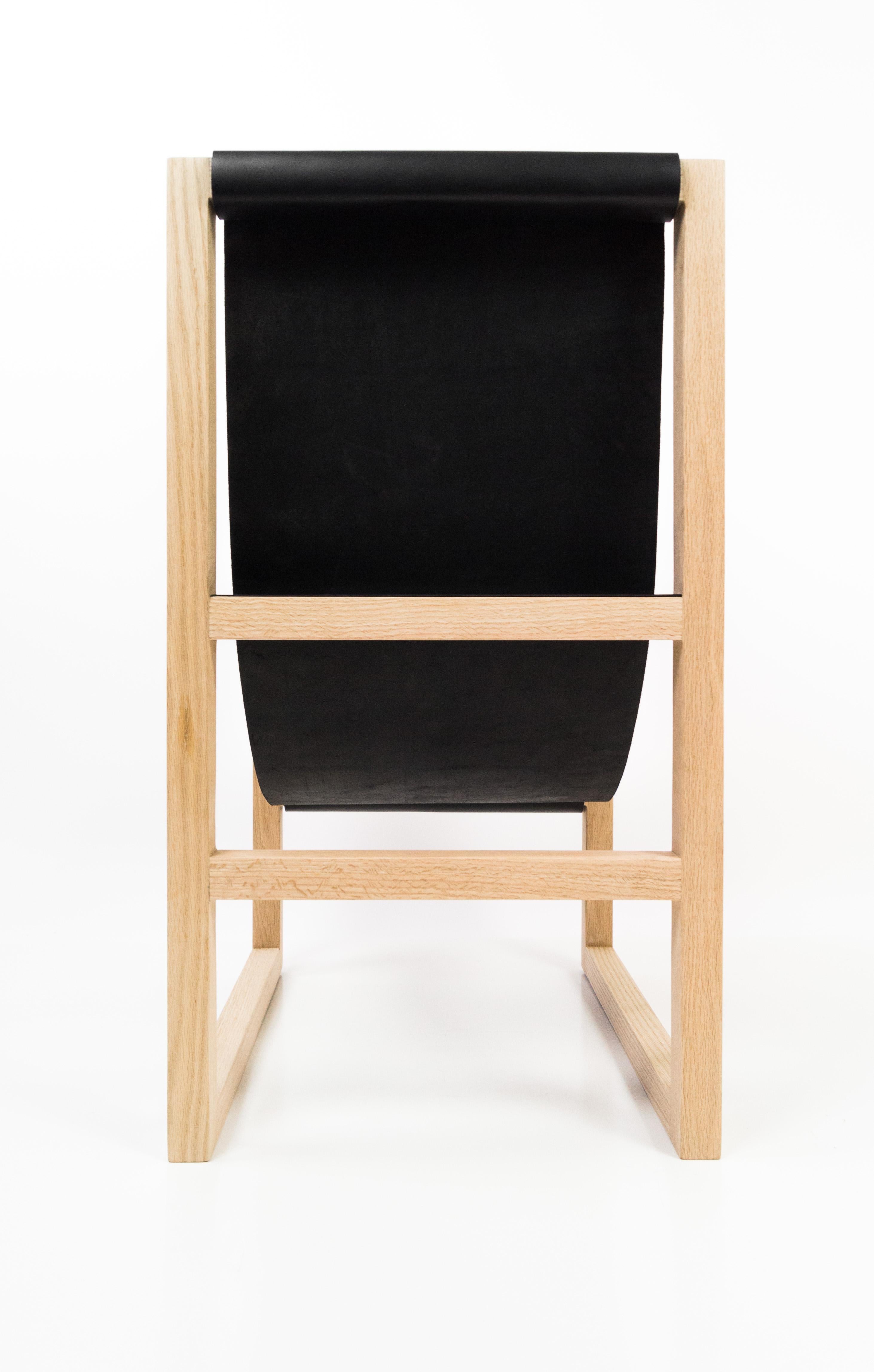 Tekton Chair in Oak and Italian Leather by Birnam Wood Studio In New Condition In Ridgewood, NY