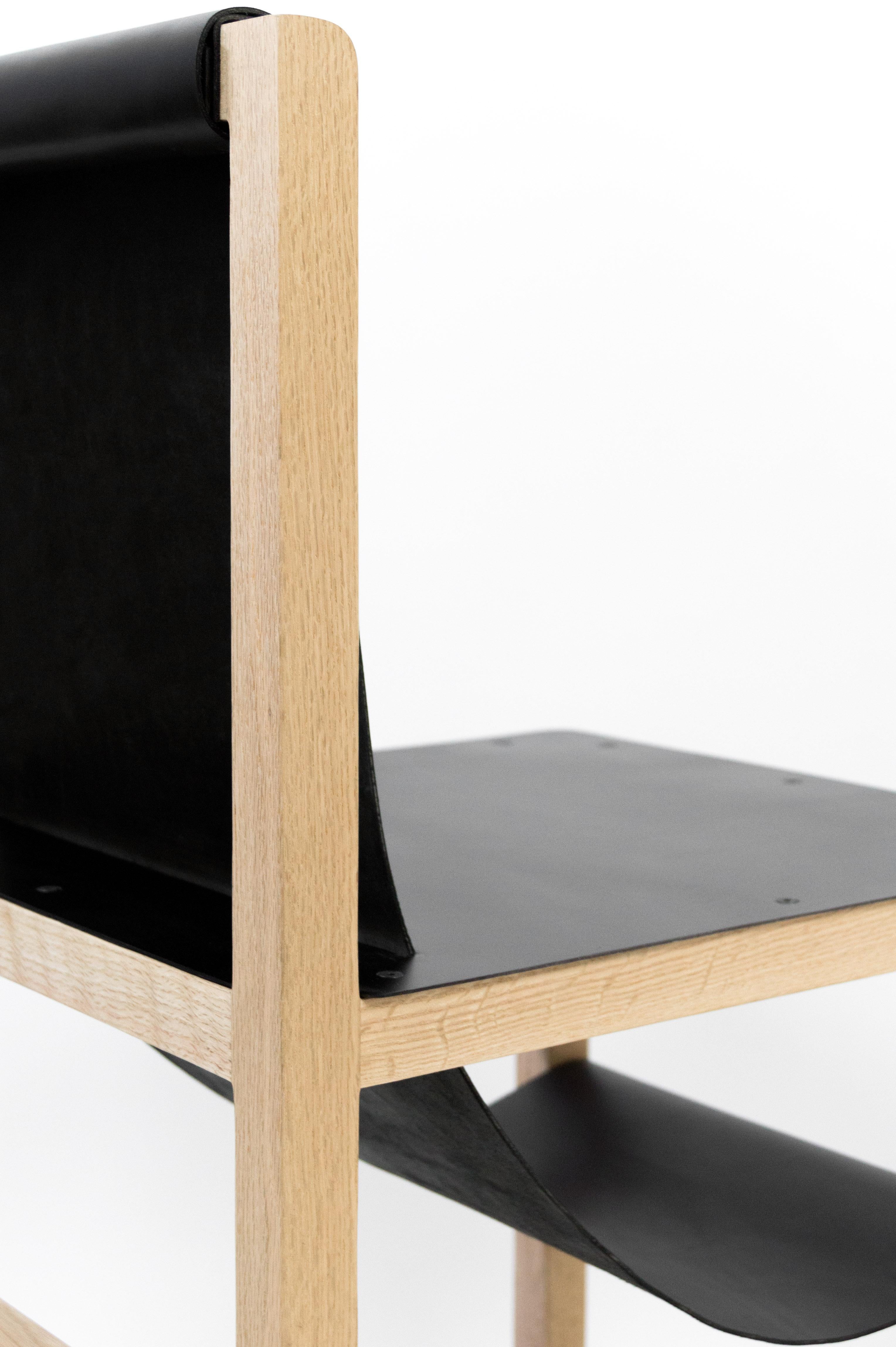 Contemporary Tekton Chair in Oak and Italian Leather by Birnam Wood Studio