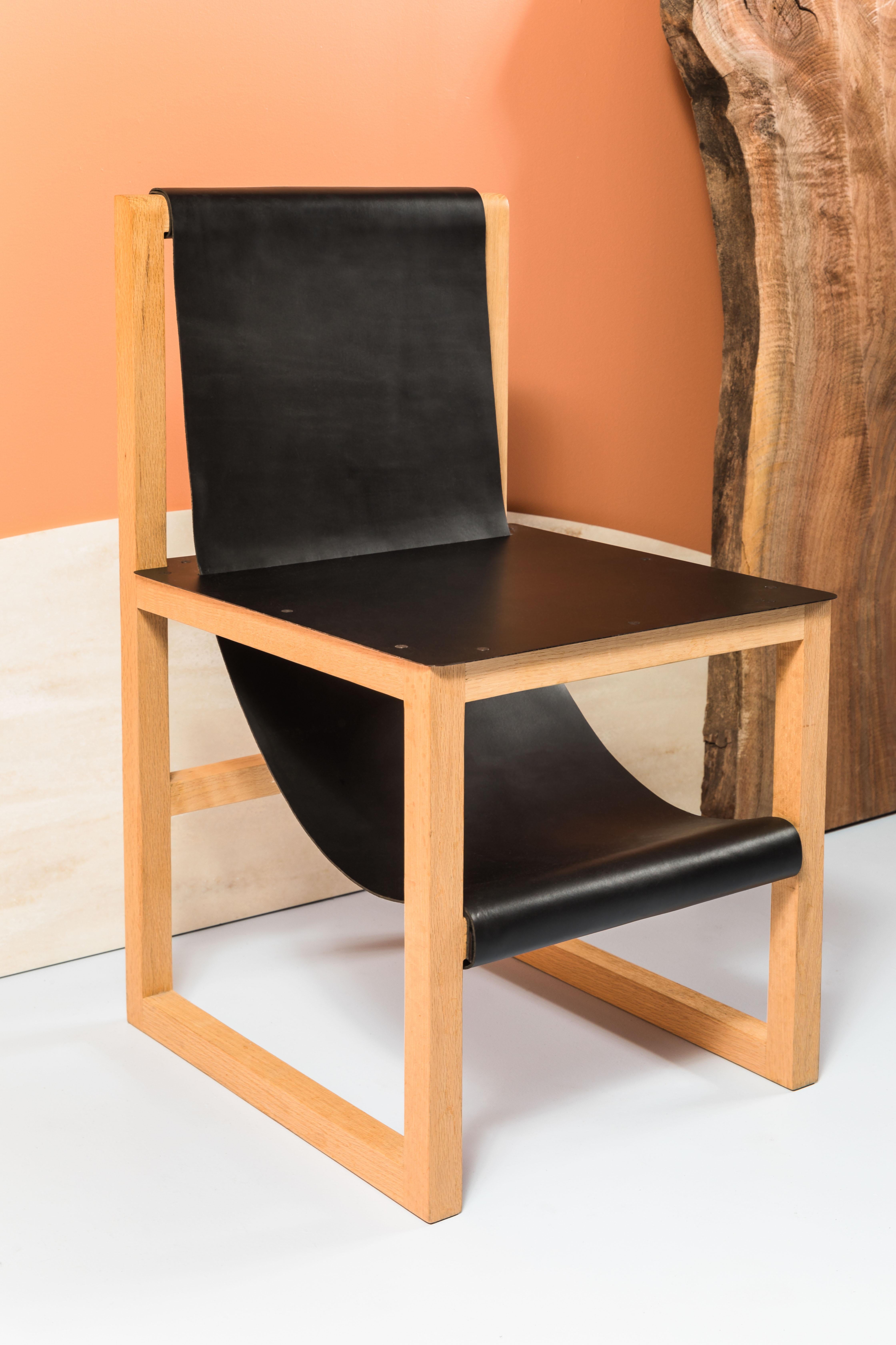 Tekton Chair in Oak and Italian Leather by Birnam Wood Studio 1