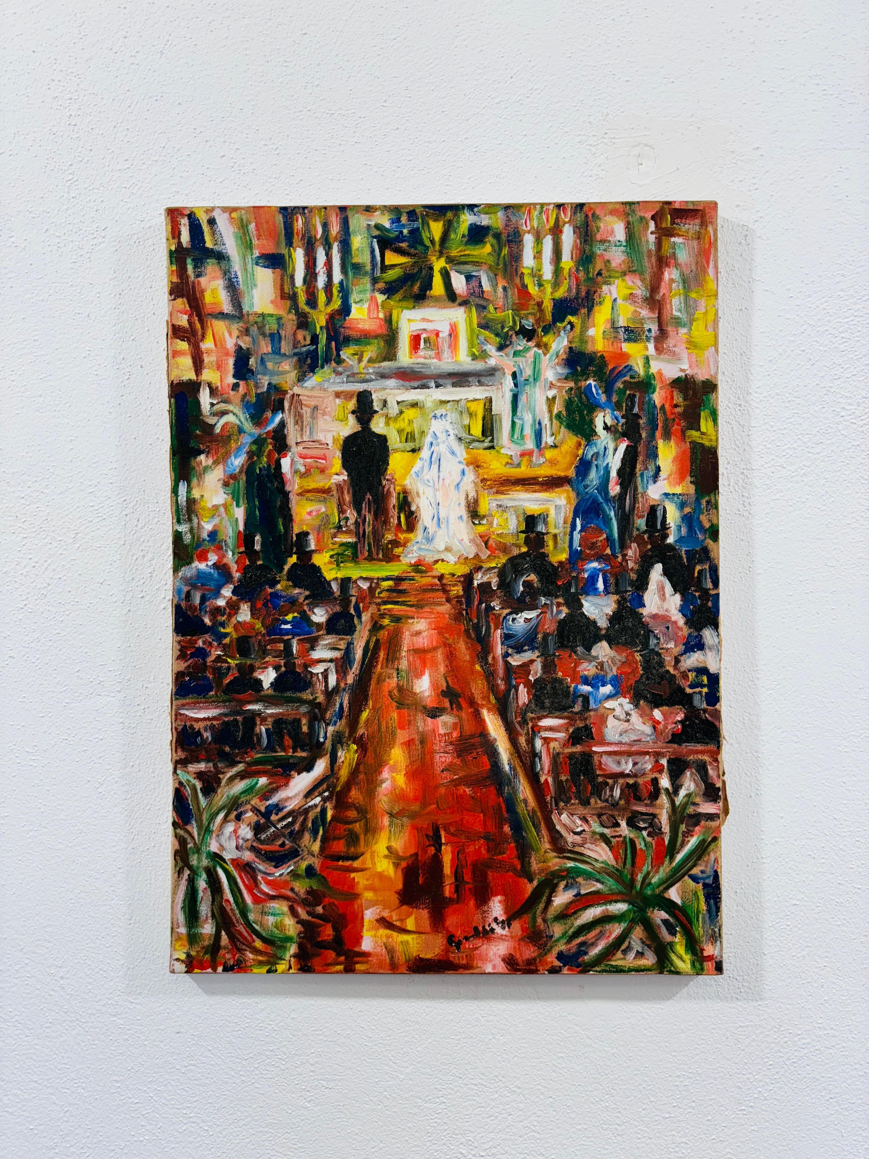 Oil Canvas Depicting a Wedding 1960's

Measures: 
Height 70 cm
Width 50 cm

Oil on canvas

In good conservative condition, present signs of time due to use and age. (Please see photos) 

If you need more detailed photos, please feel free to contact