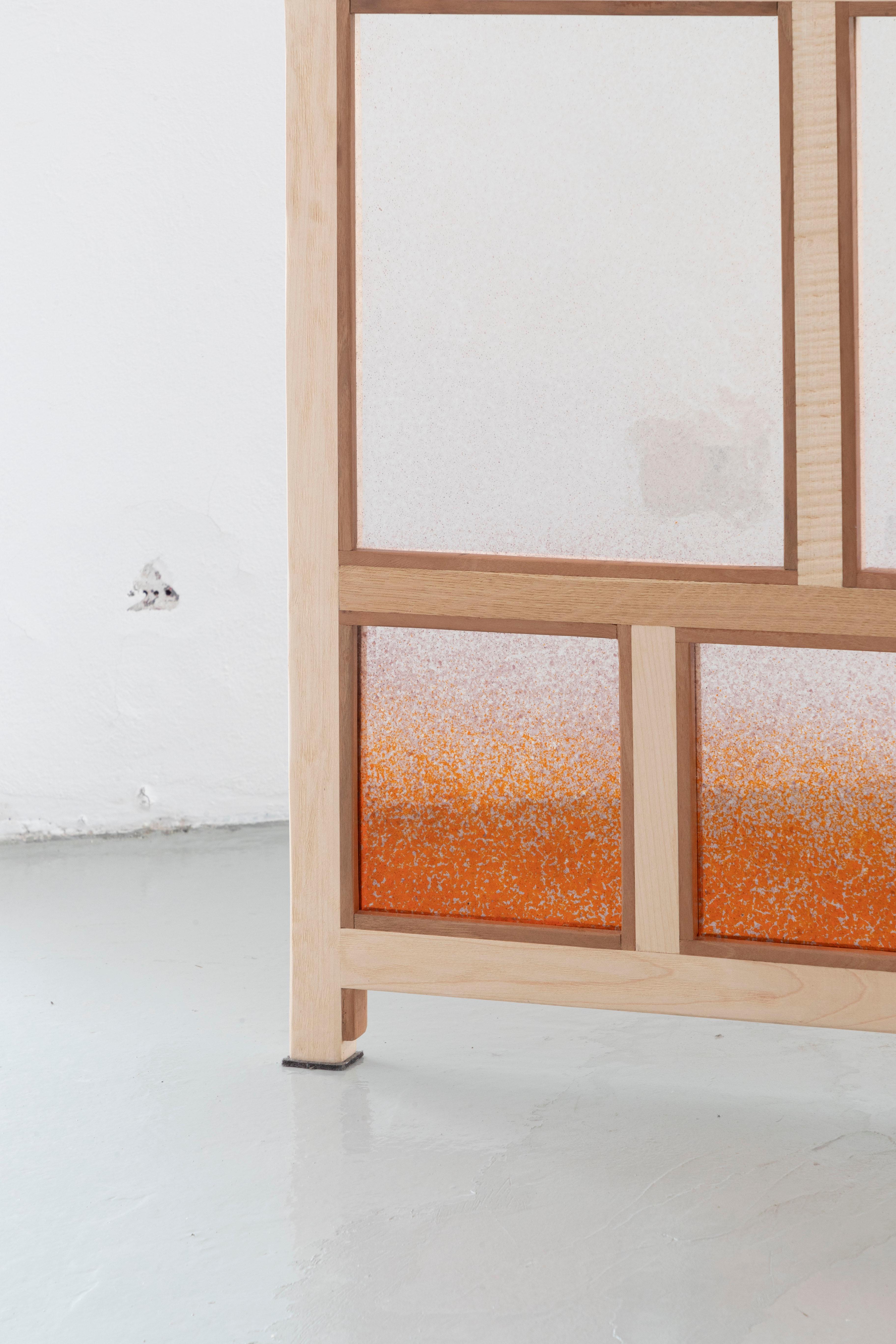Handcrafted Screen in Wood and Murano Glass by Andrea Zambelli For Sale 2