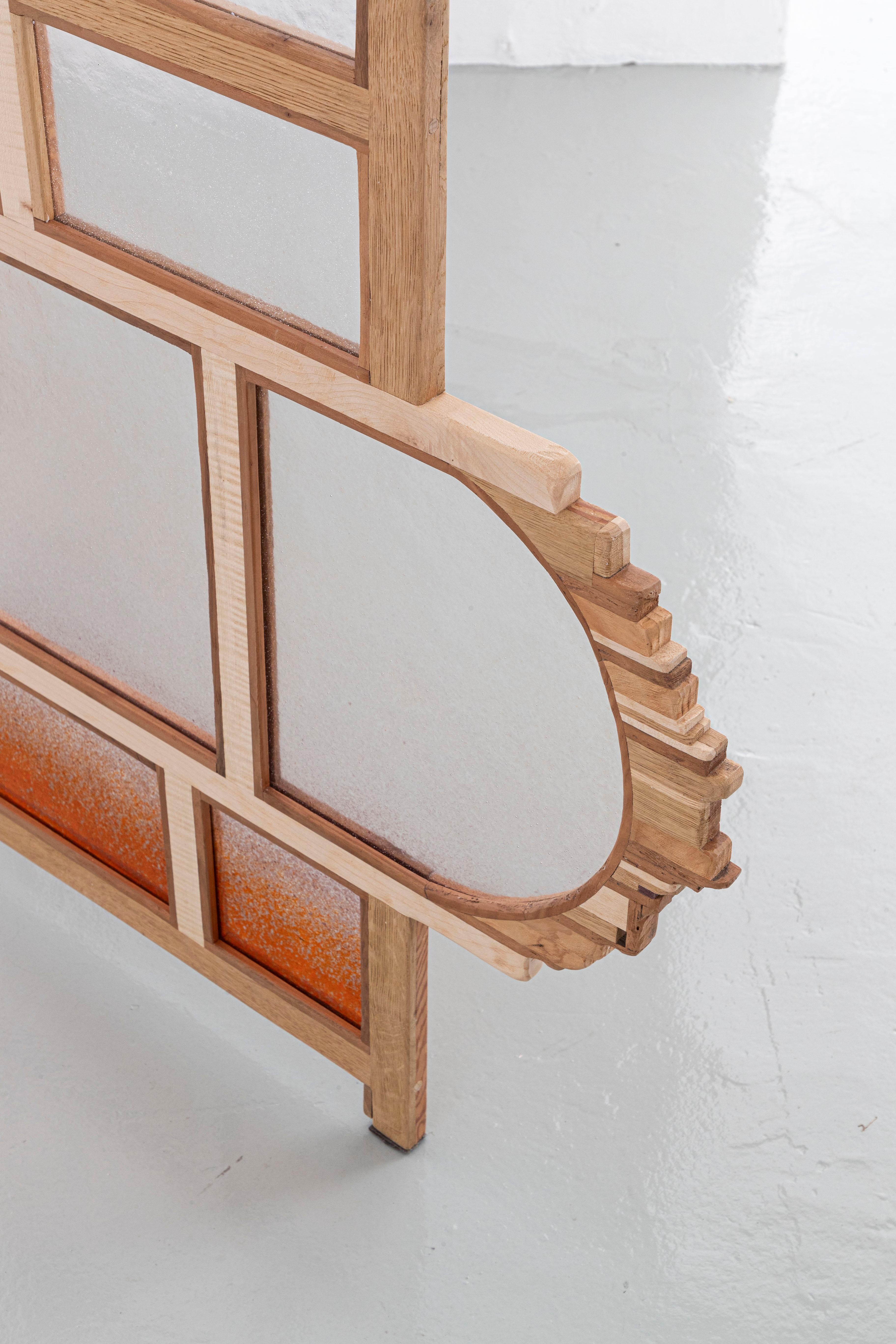 Handcrafted Screen in Wood and Murano Glass by Andrea Zambelli For Sale 1