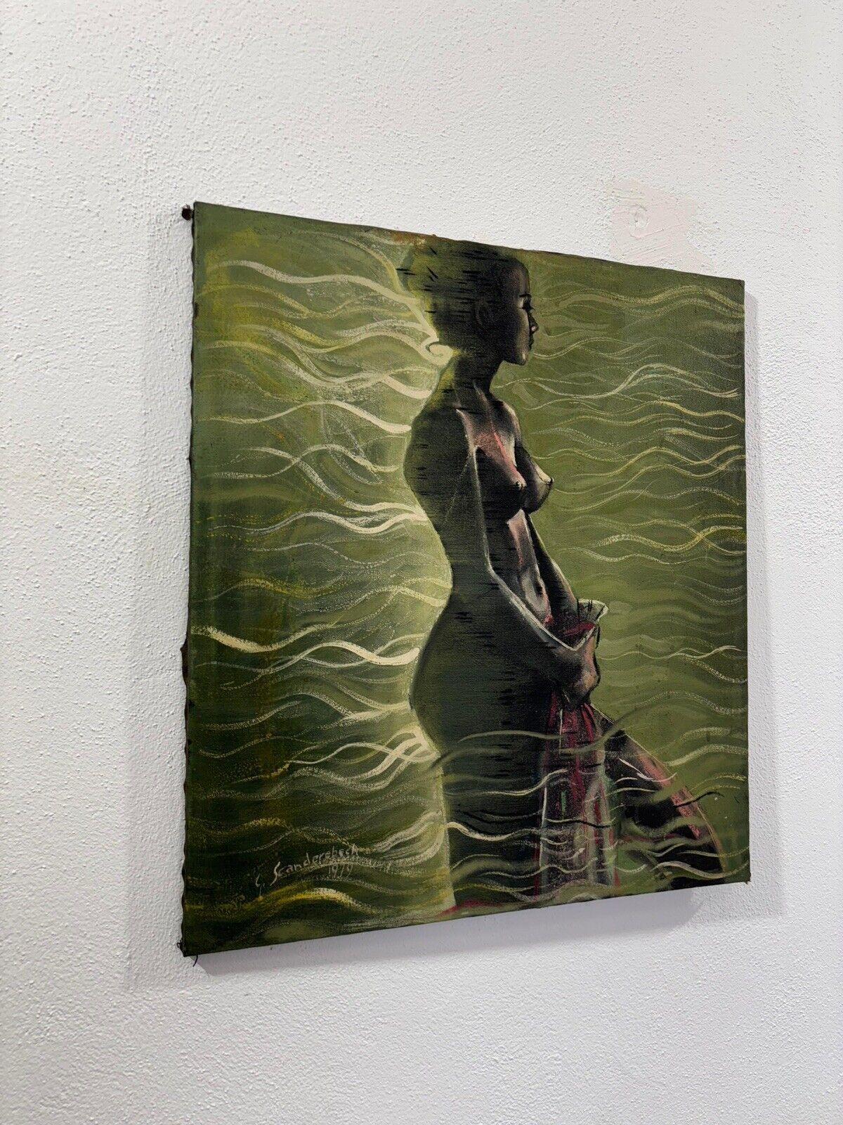Lienzo Giovanni Scanderebech 1979 Técnica mixta Perfil de mujer Italian en venta