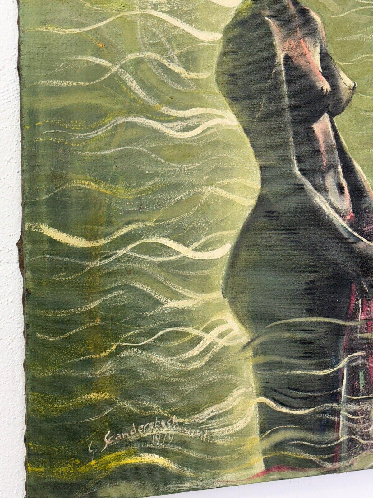 Lienzo Giovanni Scanderebech 1979 Técnica mixta Perfil de mujer Late 20th Century en venta