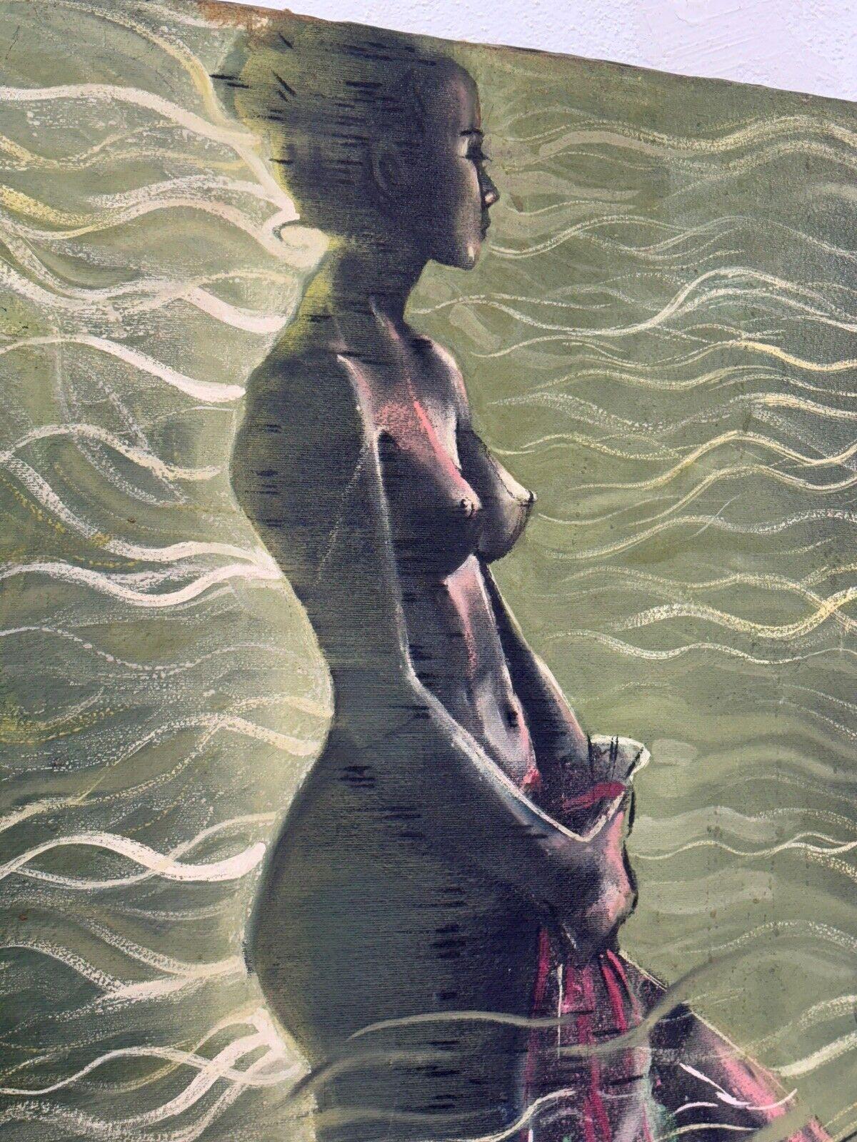 Lienzo Giovanni Scanderebech 1979 Técnica mixta Perfil de mujer en venta 1