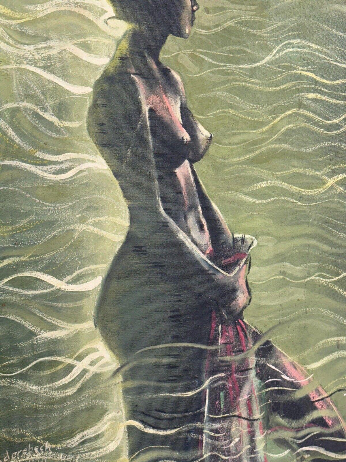 Lienzo Giovanni Scanderebech 1979 Técnica mixta Perfil de mujer en venta 2