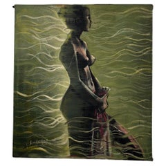 Canvas Giovanni Scanderebech 1979 Mixed Technique Profile of a Woman