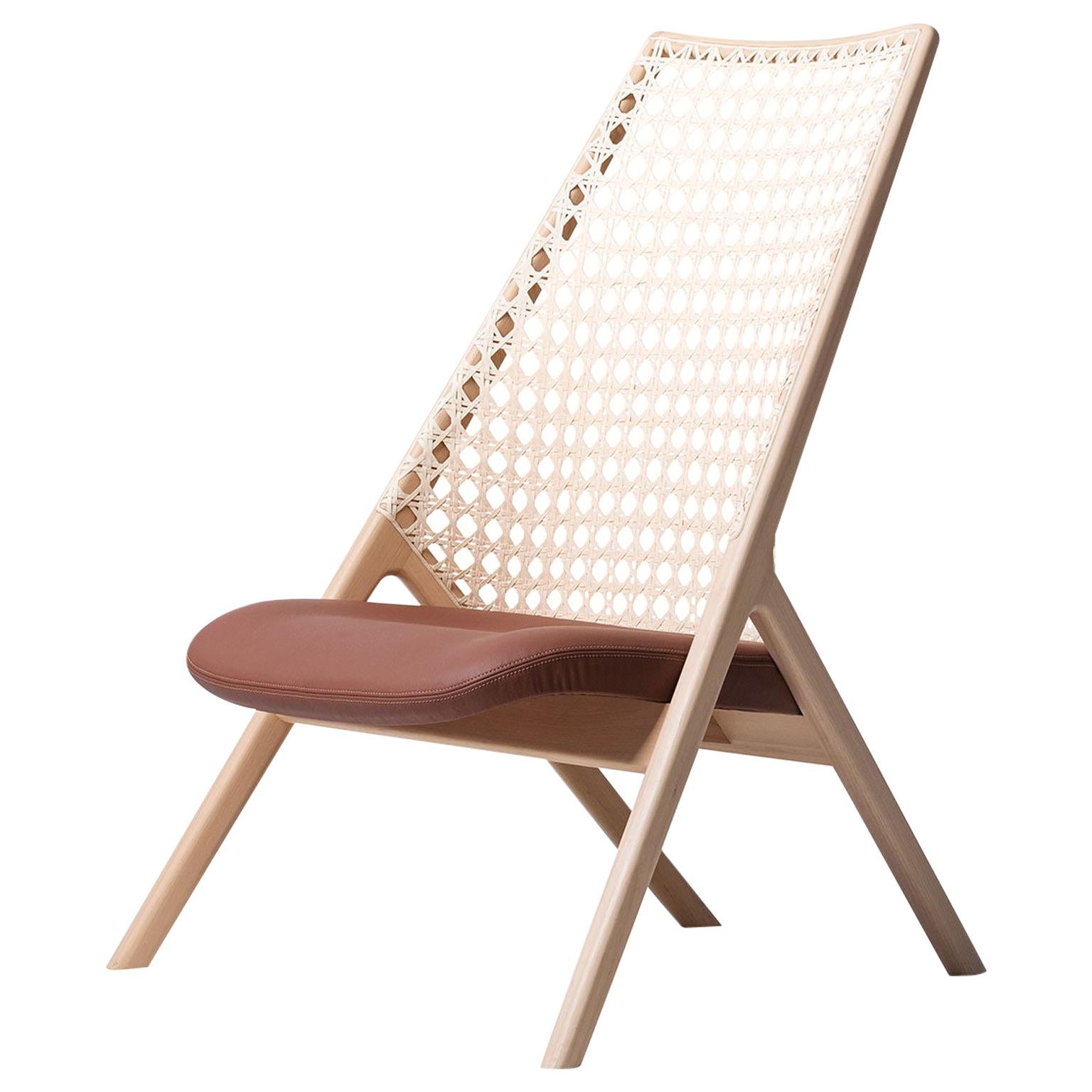 Tela Lounge Chair in Leather, by Wentz, Brazilian Contemporary Design