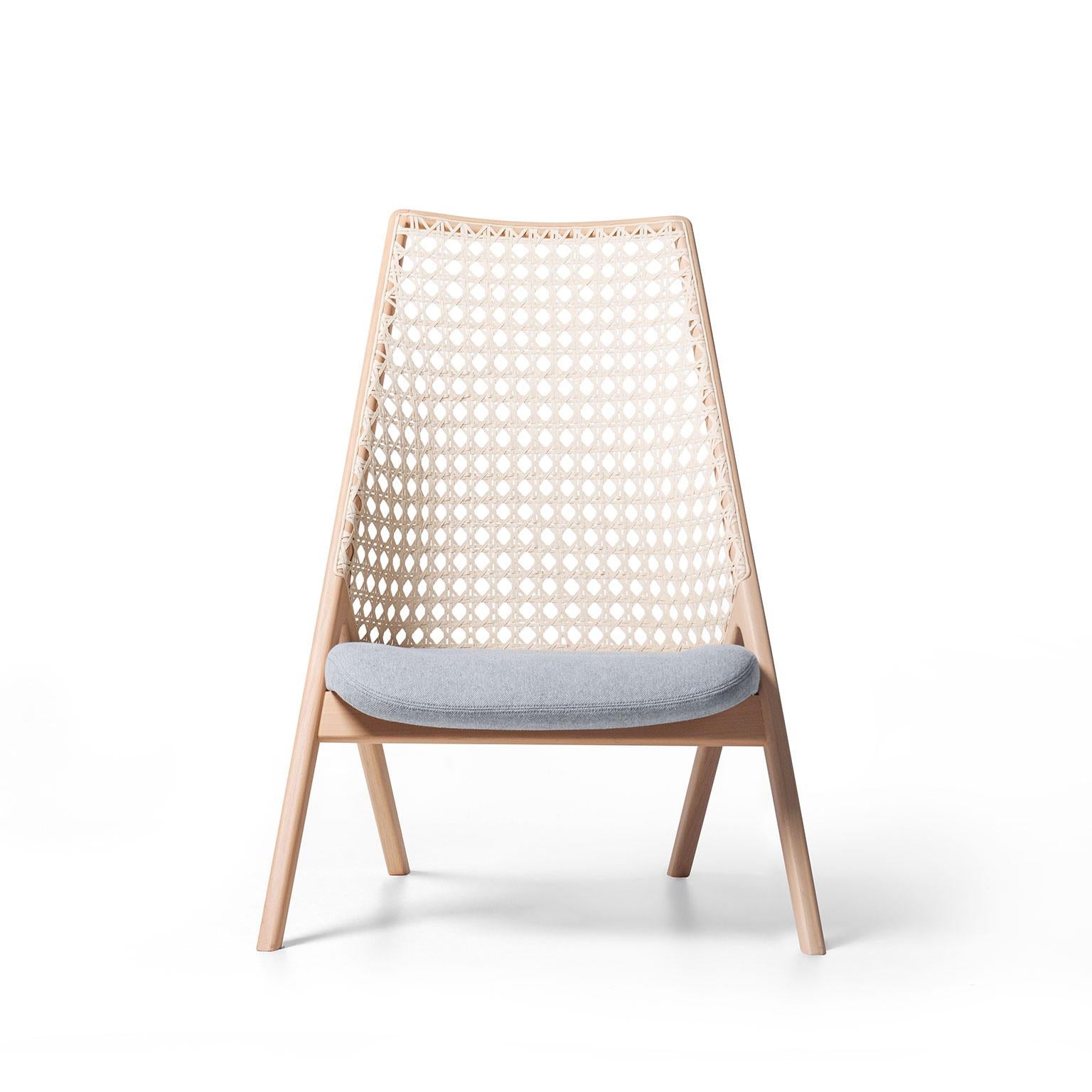 Modern Tela Lounge Chair in Recycled Cotton, by Wentz, Brazilian Contemporary Design For Sale