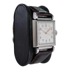 Telda Steel Art Deco Tank Style Watch New, Old Stock with Original Dial 1950's