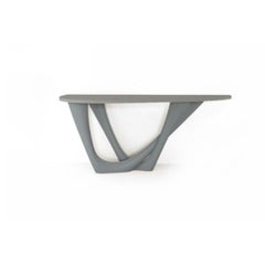 Tele Grey G-Console Duo Concrete Top and Steel Base by Zieta
