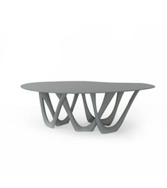 Telegrauer skulpturaler G-Table aus Stahl von Zieta