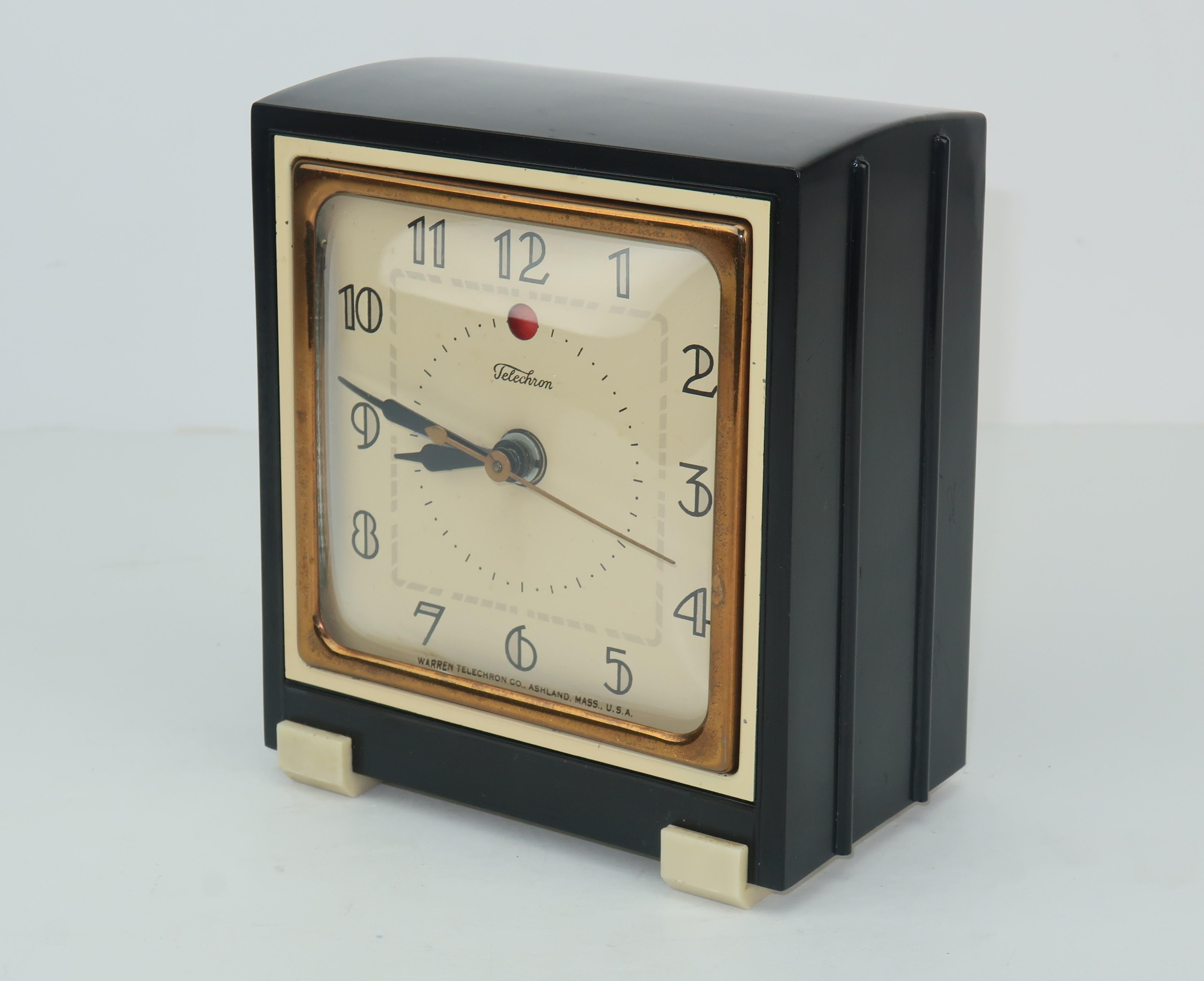 Telechron 1930's Art Deco Alarm Clock 2