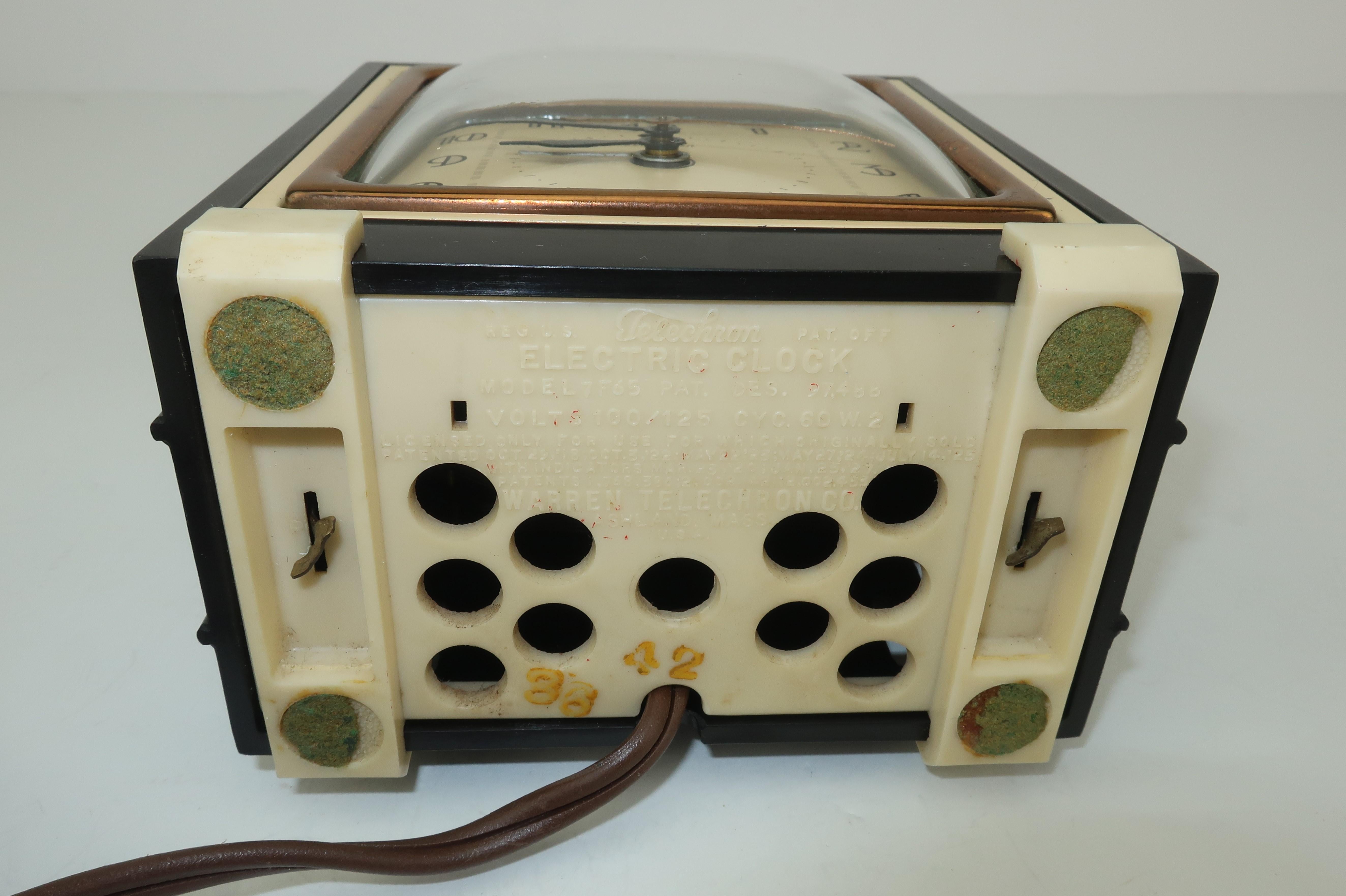 Telechron 1930's Art Deco Alarm Clock 1