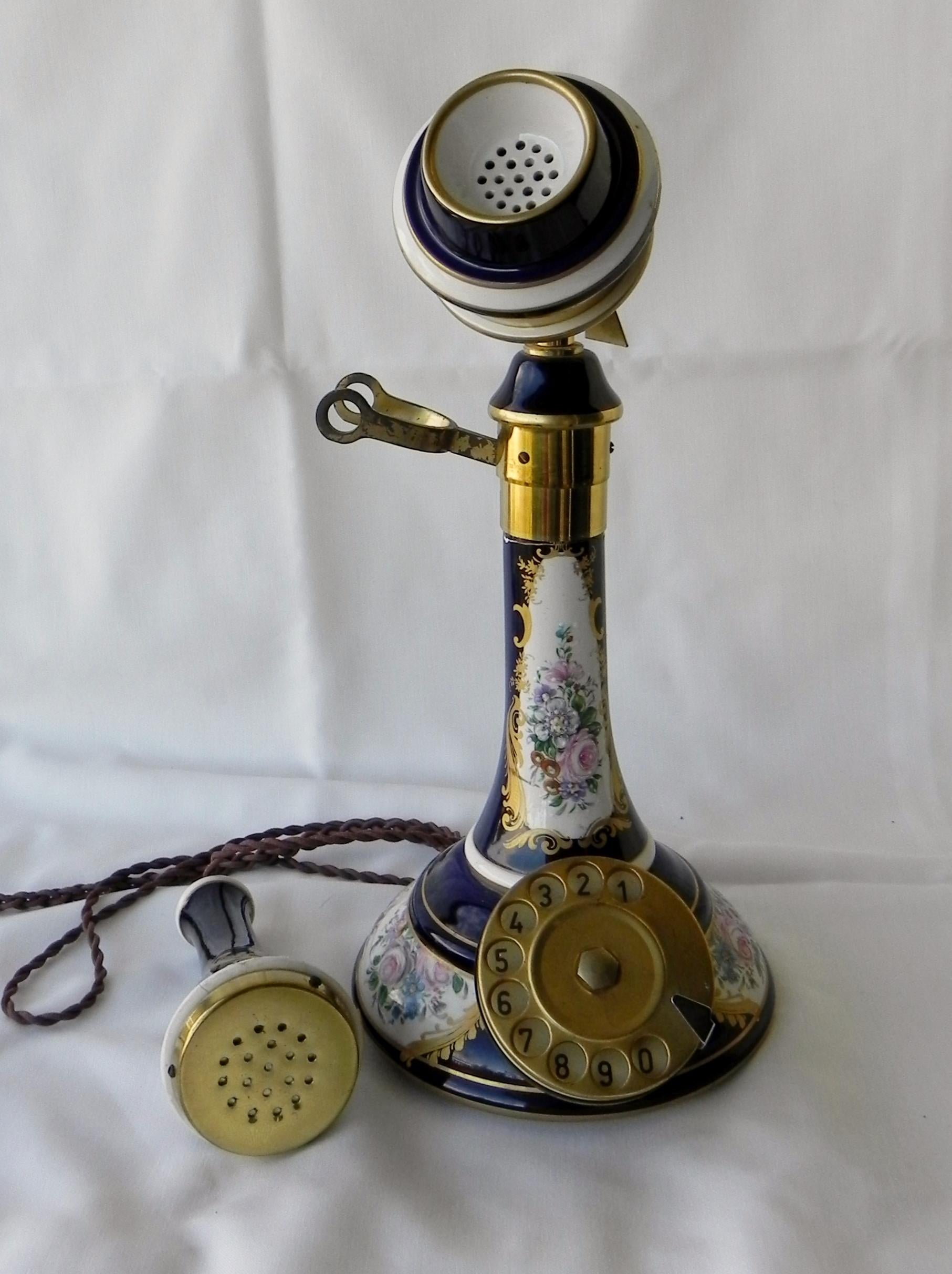 Telefono aus Keramik aus Limoges, 70.Jahre im Angebot 2