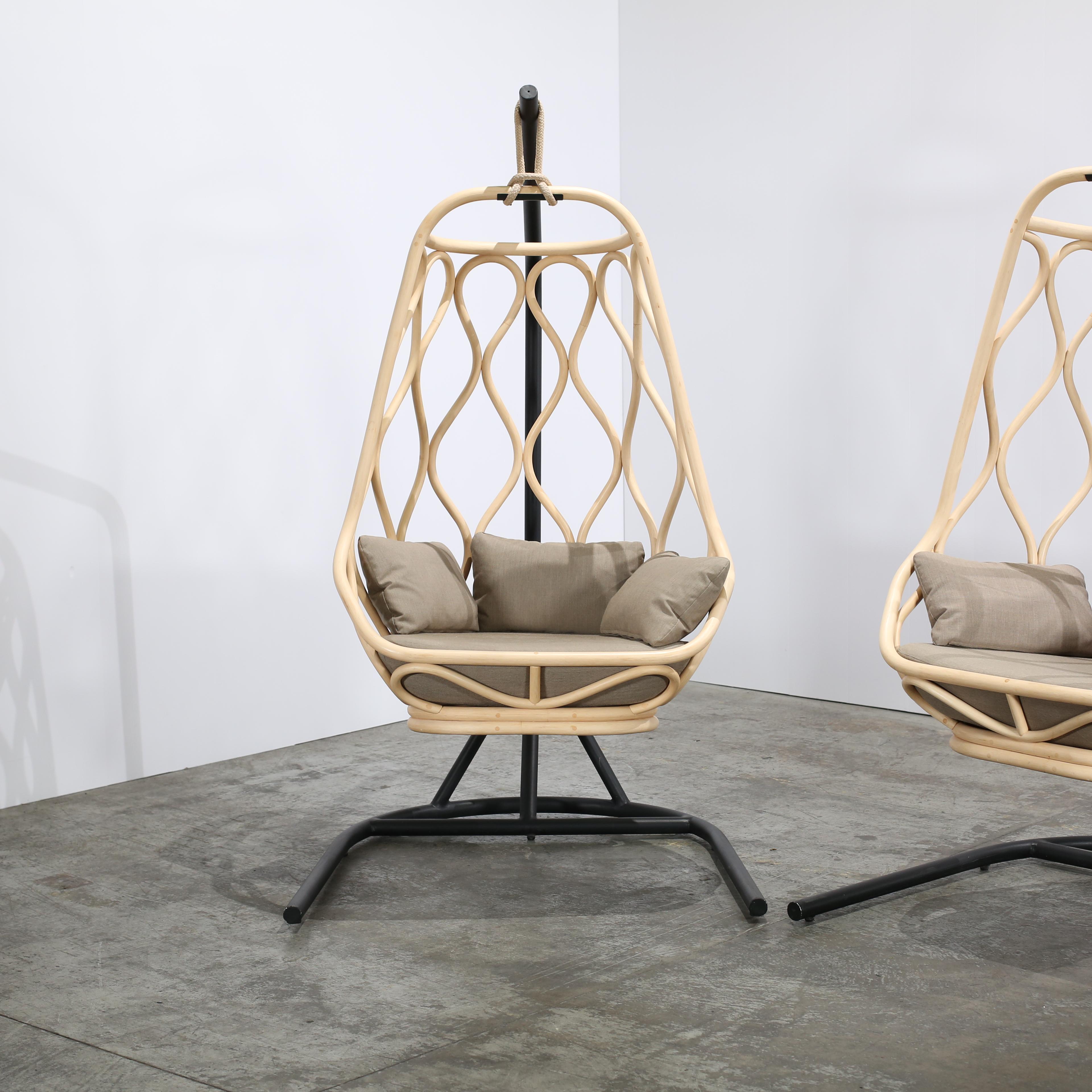 Spanish Telegraph Three-Cushion Nautica Swing Chairs by MUT Design, Set of Two For Sale