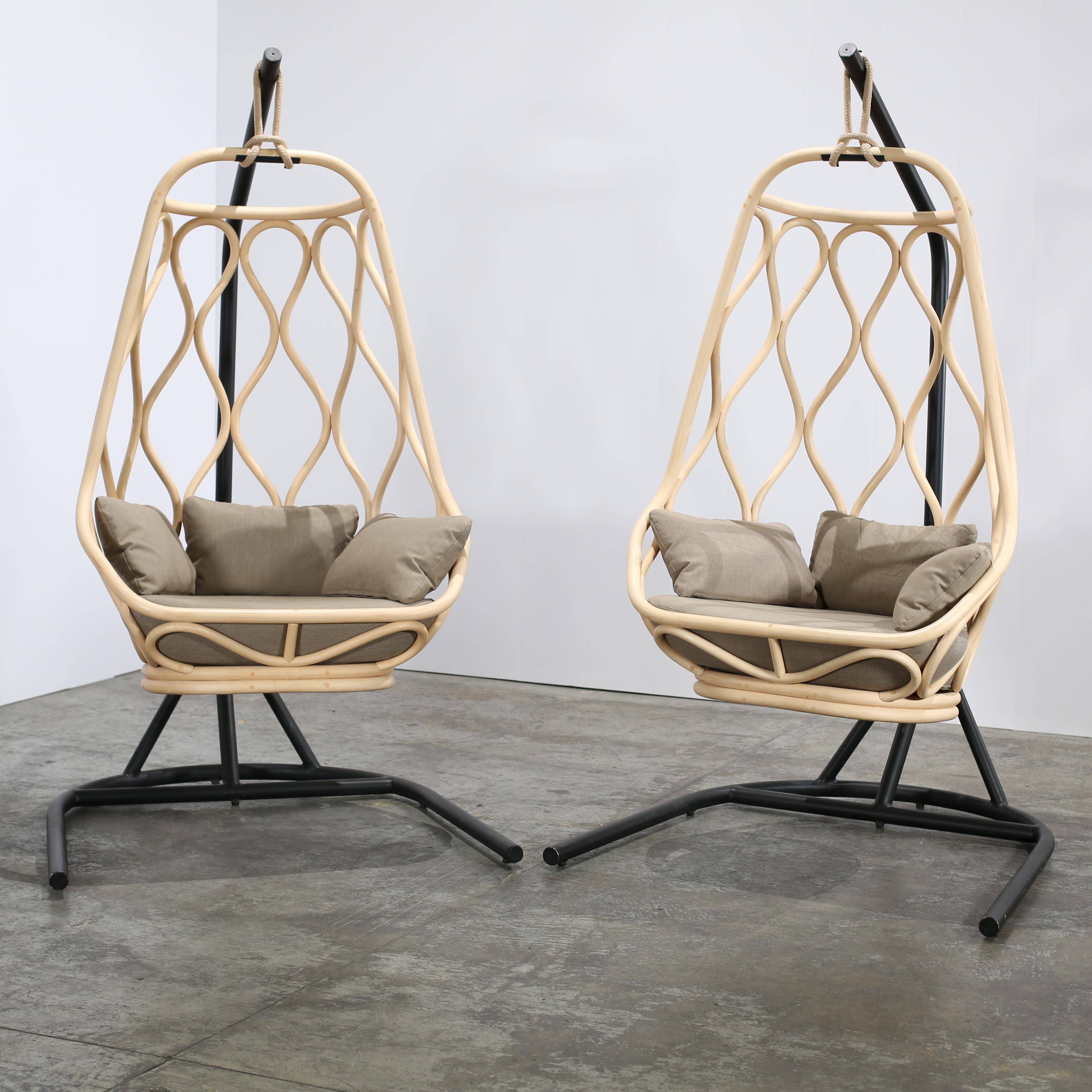 Contemporary Telegraph Three-Cushion Nautica Swing Chairs by MUT Design, Set of Two For Sale
