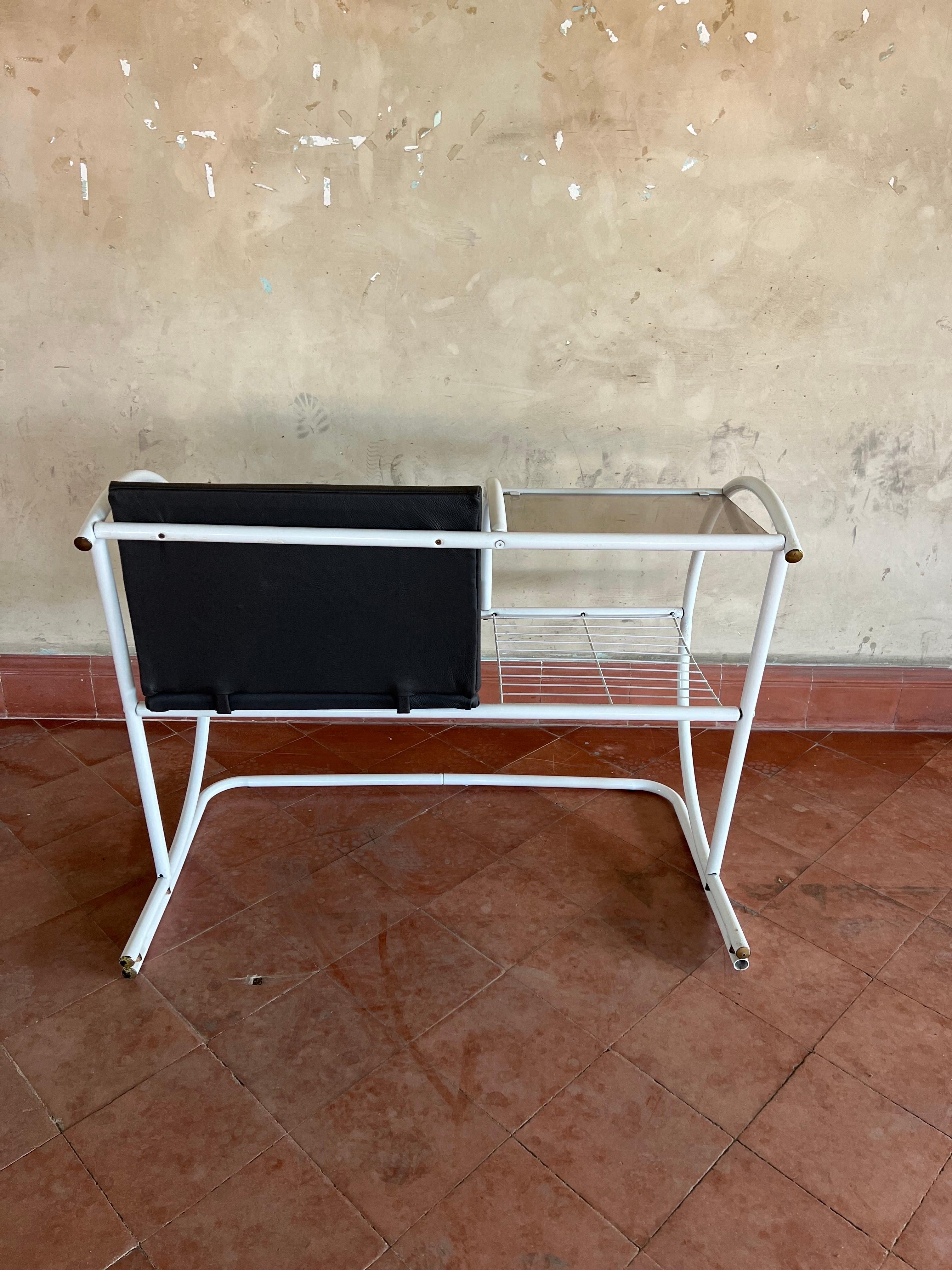 Metal Telephone Table and Bench For Sale