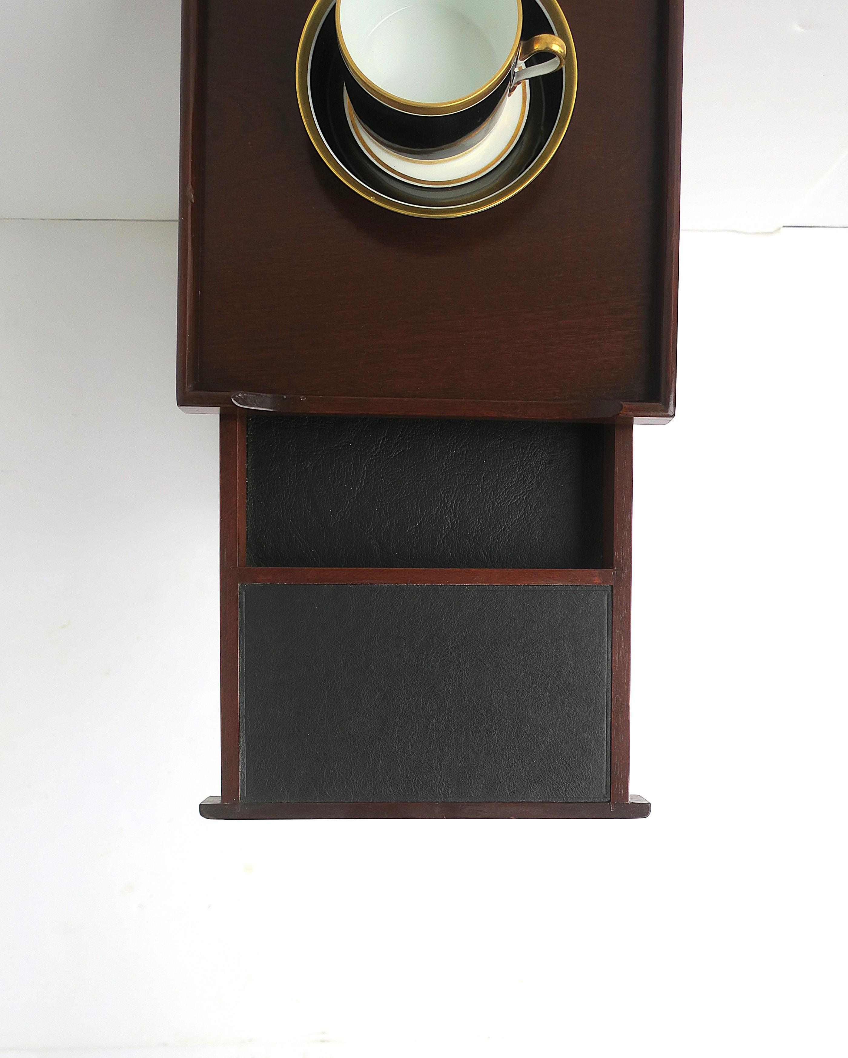 Mesa Telefónica Caoba Madera Cuero en venta 4