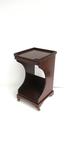 Telephone Table Mahogany Wood Leather, Two Avail.