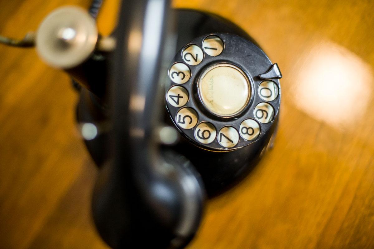 Telephone with a Rotary Dial, circa 1940 In Good Condition In Opole, PL