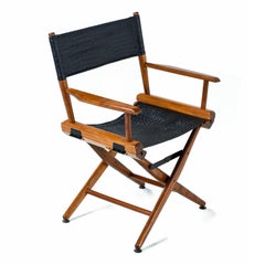 Director Chair Set by Telescope, Restored with Black Alligator Leather