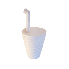 "Telescope", Glossy White Ceramic bottle