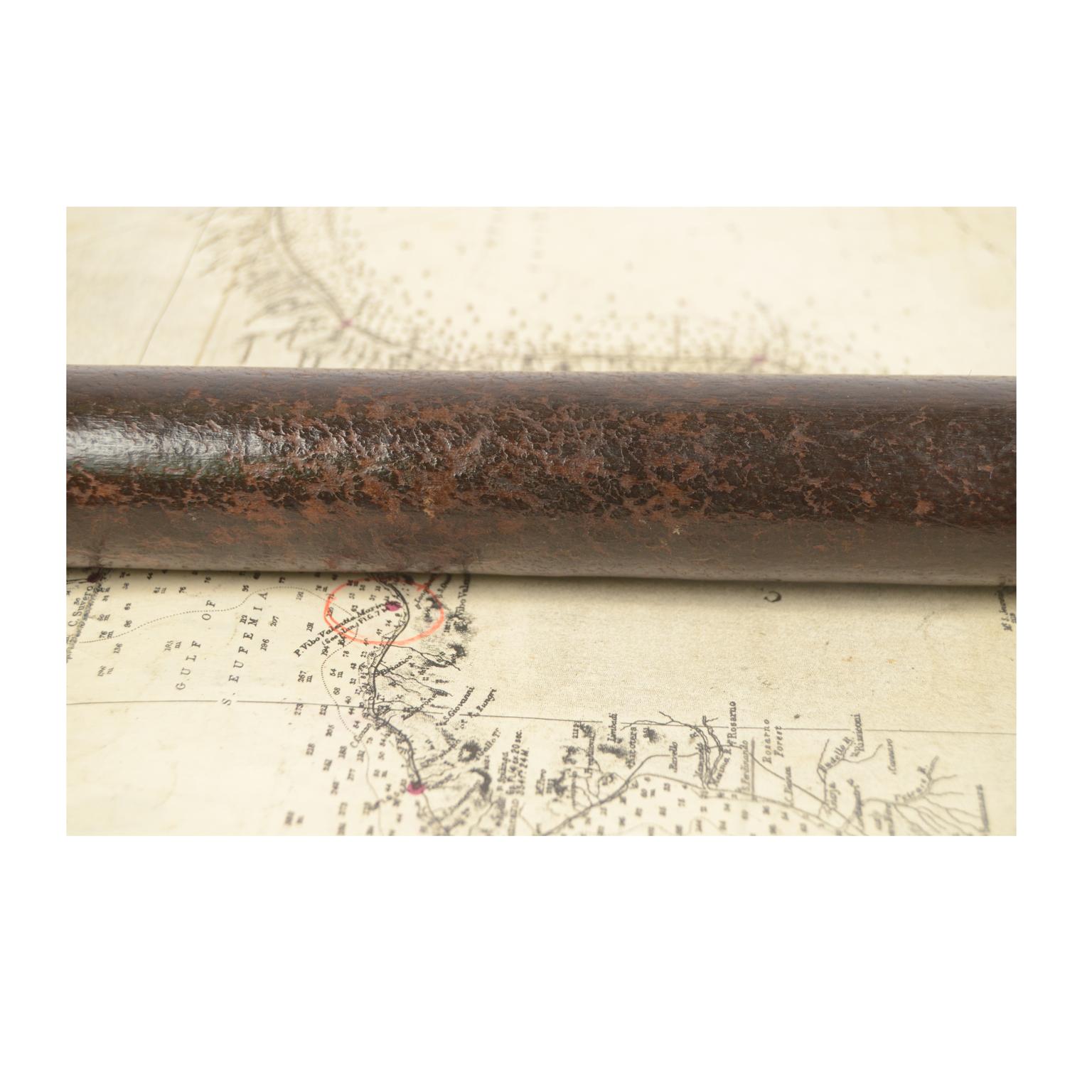 19th century Antique Telescope of Chromed Brass with Leather-Covered Handle, 5